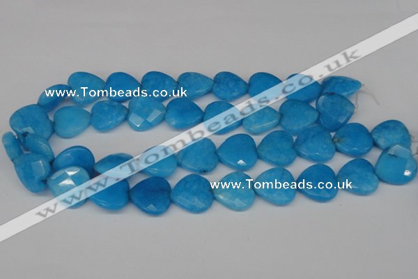 CCN361 15.5 inches 20*20mm faceted heart candy jade beads wholesale