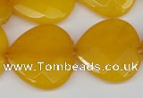 CCN370 15.5 inches 25*25mm faceted heart candy jade beads wholesale