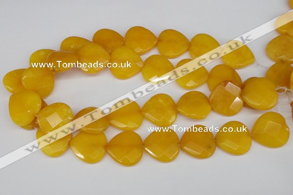 CCN370 15.5 inches 25*25mm faceted heart candy jade beads wholesale