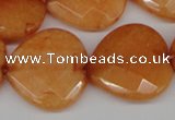 CCN371 15.5 inches 25*25mm faceted heart candy jade beads wholesale