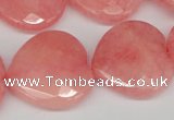 CCN372 15.5 inches 25*25mm faceted heart candy jade beads wholesale