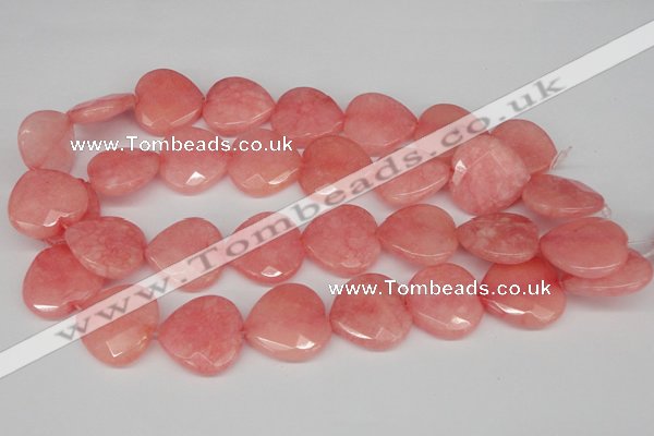 CCN372 15.5 inches 25*25mm faceted heart candy jade beads wholesale