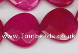 CCN373 15.5 inches 25*25mm faceted heart candy jade beads wholesale