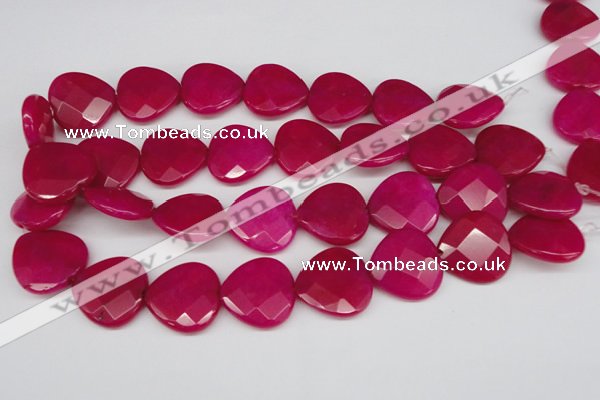 CCN373 15.5 inches 25*25mm faceted heart candy jade beads wholesale