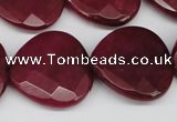 CCN374 15.5 inches 25*25mm faceted heart candy jade beads wholesale