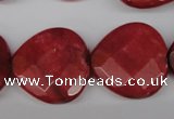 CCN375 15.5 inches 25*25mm faceted heart candy jade beads wholesale