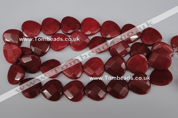 CCN375 15.5 inches 25*25mm faceted heart candy jade beads wholesale