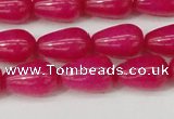 CCN3752 15.5 inches 8*12mm teardrop candy jade beads wholesale