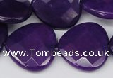 CCN376 15.5 inches 25*25mm faceted heart candy jade beads wholesale