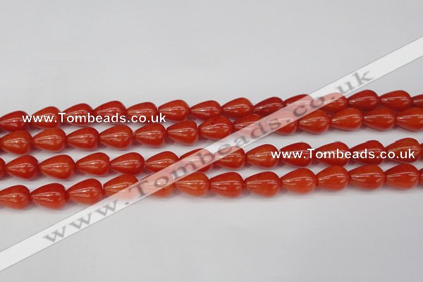 CCN3762 15.5 inches 10*14mm teardrop candy jade beads wholesale