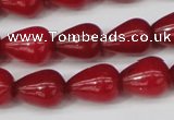 CCN3764 15.5 inches 10*14mm teardrop candy jade beads wholesale