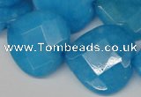 CCN377 15.5 inches 25*25mm faceted heart candy jade beads wholesale