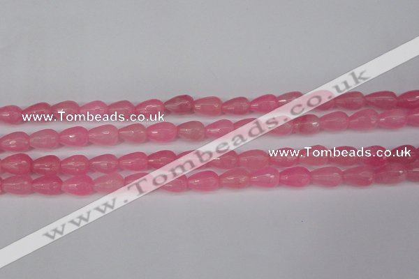 CCN3776 15.5 inches 8*12mm faceted teardrop candy jade beads