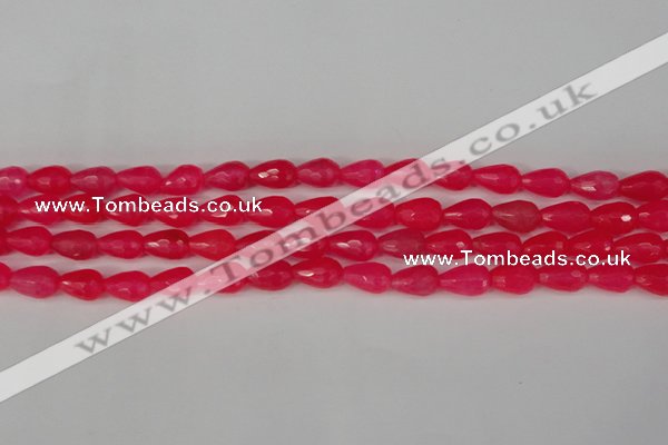 CCN3777 15.5 inches 8*12mm faceted teardrop candy jade beads