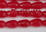 CCN3778 15.5 inches 8*12mm faceted teardrop candy jade beads