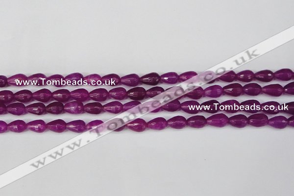 CCN3779 15.5 inches 8*12mm faceted teardrop candy jade beads