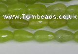 CCN3781 15.5 inches 8*12mm faceted teardrop candy jade beads