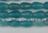 CCN3785 15.5 inches 8*12mm faceted teardrop candy jade beads
