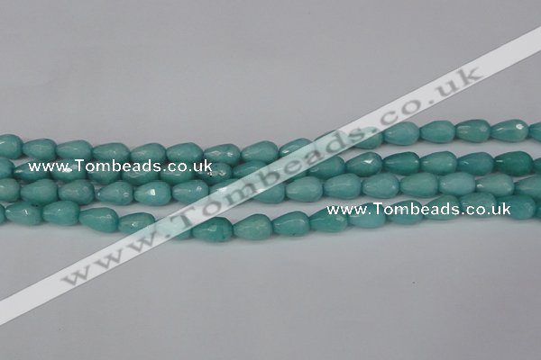 CCN3786 15.5 inches 8*12mm faceted teardrop candy jade beads