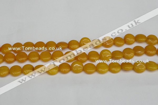 CCN3815 15.5 inches 14mm flat round candy jade beads wholesale