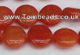 CCN3816 15.5 inches 14mm flat round candy jade beads wholesale