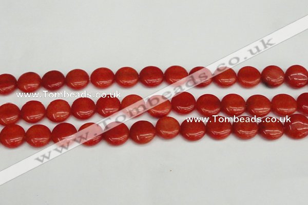 CCN3817 15.5 inches 14mm flat round candy jade beads wholesale