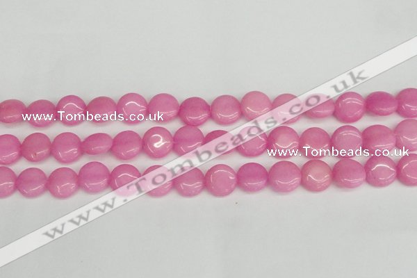 CCN3818 15.5 inches 14mm flat round candy jade beads wholesale