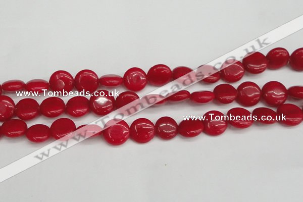 CCN3820 15.5 inches 14mm flat round candy jade beads wholesale