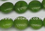 CCN3823 15.5 inches 14mm flat round candy jade beads wholesale