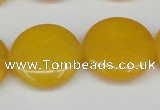 CCN3830 15.5 inches 20mm flat round candy jade beads wholesale