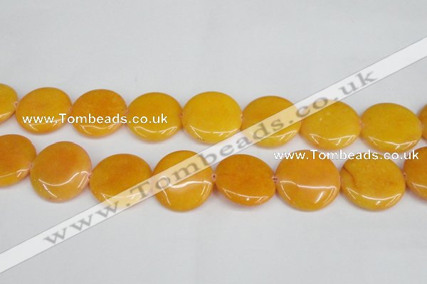 CCN3840 15.5 inches 30mm flat round candy jade beads wholesale