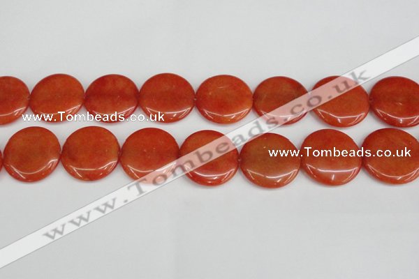 CCN3841 15.5 inches 30mm flat round candy jade beads wholesale