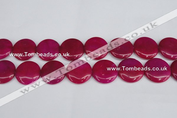 CCN3842 15.5 inches 30mm flat round candy jade beads wholesale