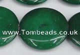 CCN3846 15.5 inches 30mm flat round candy jade beads wholesale