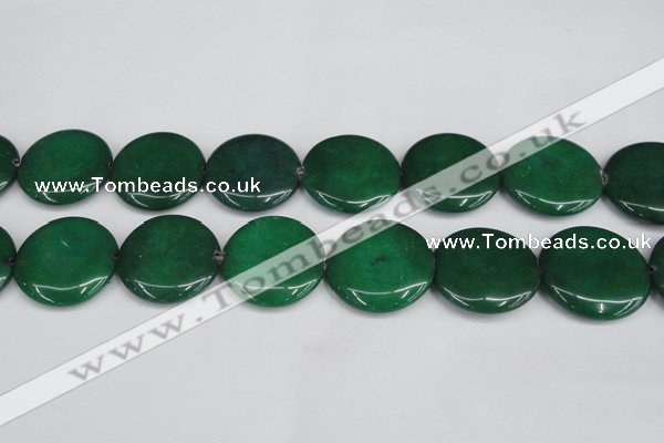 CCN3846 15.5 inches 30mm flat round candy jade beads wholesale