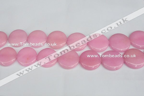 CCN3851 15.5 inches 35mm flat round candy jade beads wholesale