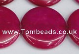 CCN3852 15.5 inches 35mm flat round candy jade beads wholesale