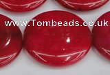 CCN3853 15.5 inches 35mm flat round candy jade beads wholesale