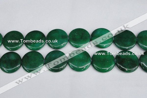 CCN3857 15.5 inches 35mm flat round candy jade beads wholesale