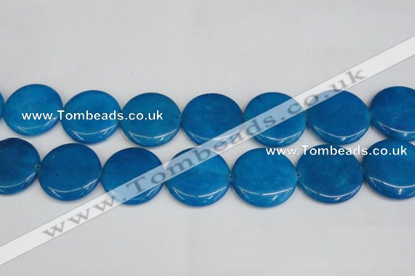 CCN3858 15.5 inches 35mm flat round candy jade beads wholesale