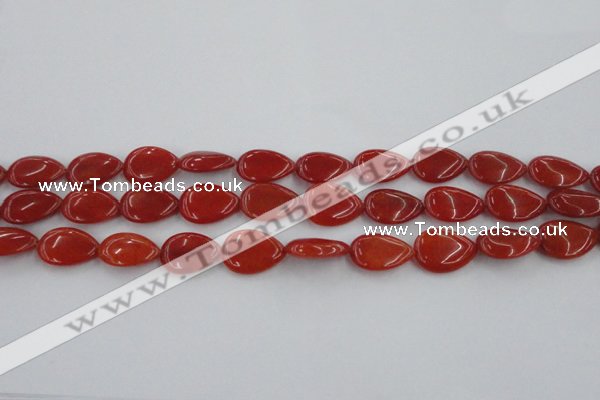 CCN3863 15.5 inches 13*18mm flat teardrop candy jade beads