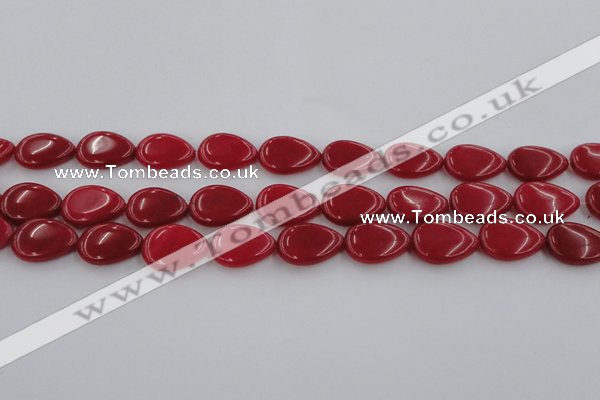 CCN3864 15.5 inches 13*18mm flat teardrop candy jade beads