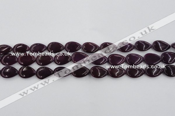 CCN3866 15.5 inches 13*18mm flat teardrop candy jade beads