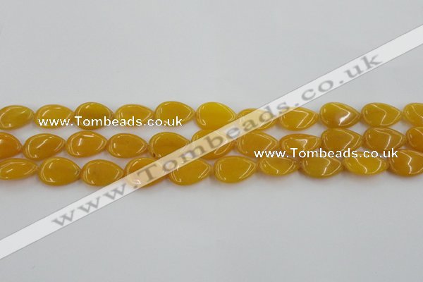 CCN3867 15.5 inches 13*18mm flat teardrop candy jade beads