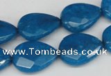 CCN387 15.5 inches 15*20mm faceted flat teardrop candy jade beads