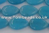 CCN3871 15.5 inches 13*18mm flat teardrop candy jade beads