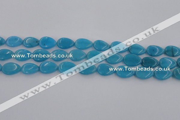 CCN3871 15.5 inches 13*18mm flat teardrop candy jade beads