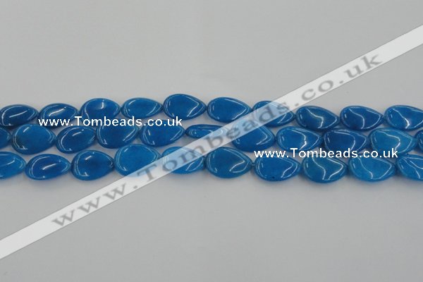 CCN3872 15.5 inches 13*18mm flat teardrop candy jade beads