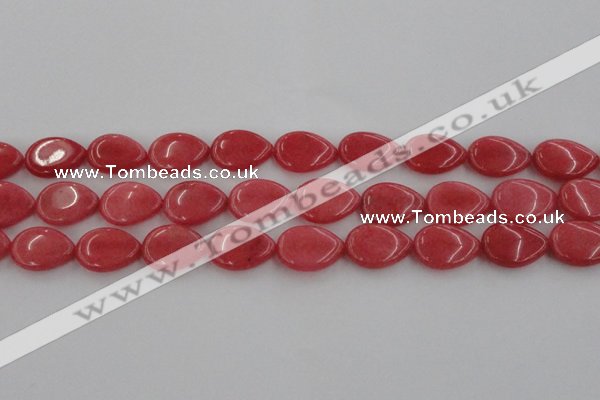 CCN3876 15.5 inches 15*20mm flat teardrop candy jade beads