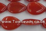 CCN3878 15.5 inches 15*20mm flat teardrop candy jade beads